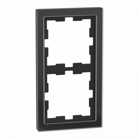 D-Life - cadre de finition - verre - noir - 2 postes