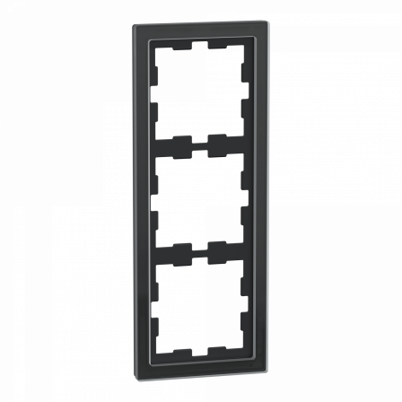 D-Life - cadre de finition - verre - noir - 3 postes
