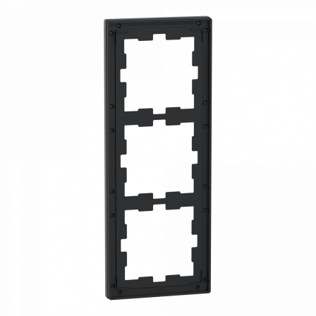 D-Life - cadre de finition - verre - noir - 3 postes