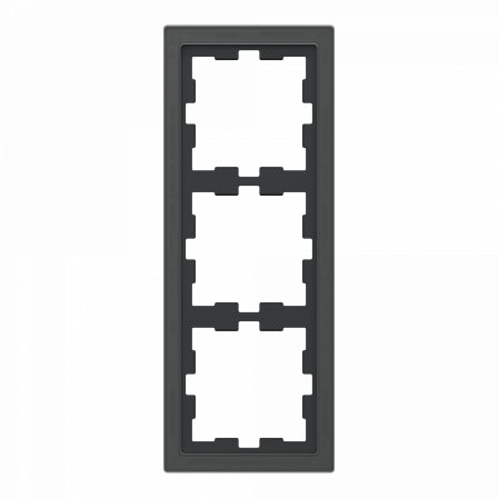 D-Life - cadre de finition - verre - noir - 3 postes