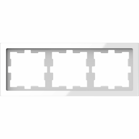 D-Life - cadre de finition - verre - blanc - 3 postes