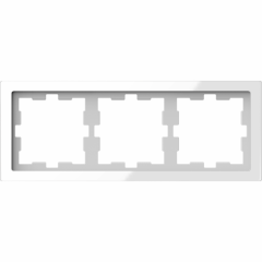 D-Life - cadre de finition - verre - blanc - 3 postes