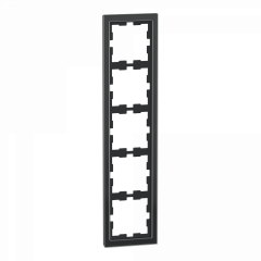 D-Life - cadre de finition - verre - noir - 5 postes