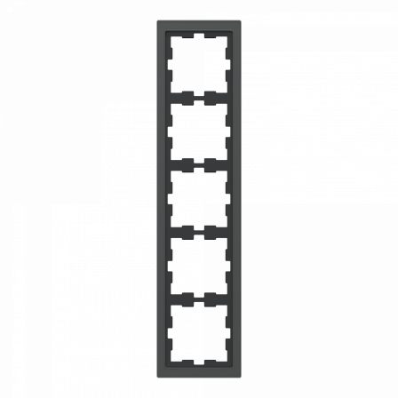 D-Life - cadre de finition - verre - noir - 5 postes