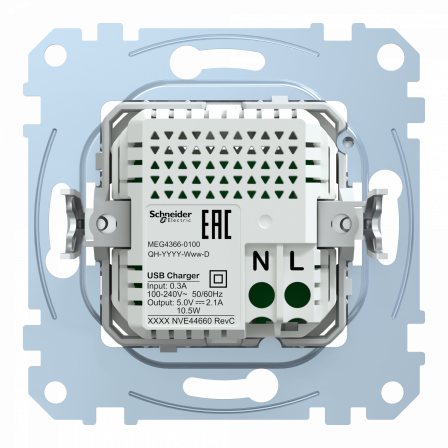 D-Life - prise chargeur double - USB A+A - 2.1 A - méca seul