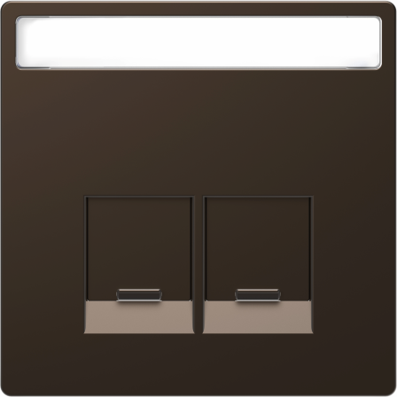 D-Life - enjoliveur prise double RJ45 S-One - porte-étiquette - métal mocca