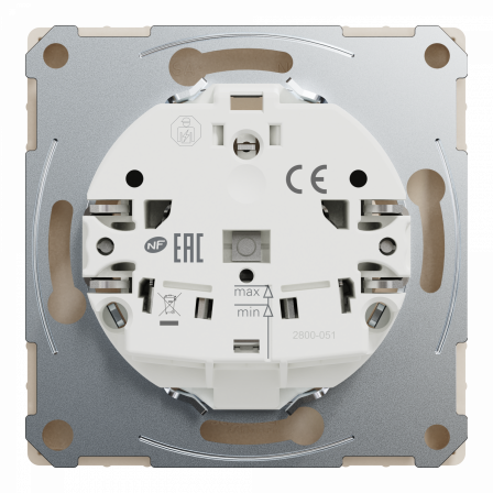 D-Life - prise de courant 2P+T - FR - méca + enjoliveur - blanc sable