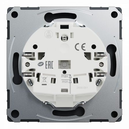 D-Life - prise de courant 2P+T - FR - méca + enjoliveur - anthracite