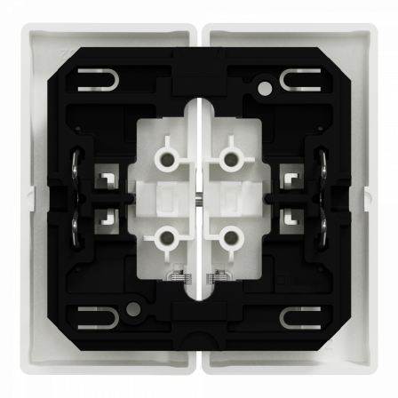 D-Life - enjoliveur pour commande double avec voyant - blanc nordic mat