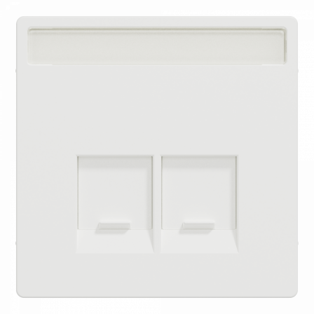 D-Life - enjoliveur prise double RJ45 S-One - porte-étiquette - blanc nordic mat