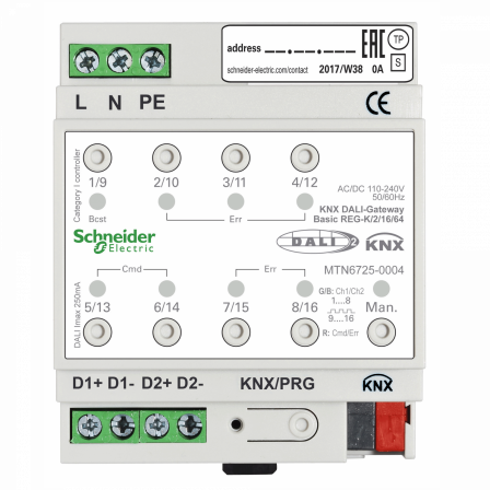 KNX - actionneur éclairage avec interface DALI - 2L - 32G - 128 ballasts