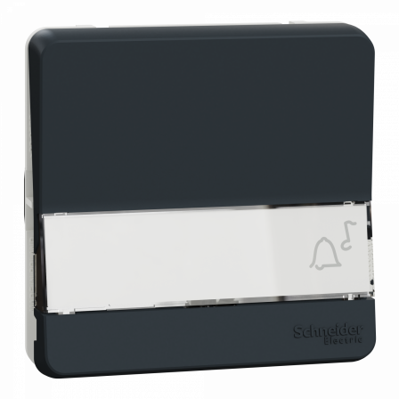 Mureva Styl - Bouton poussoir porte-etiquette - composable - IP55 - IK08 - gris