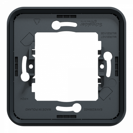 Mureva Styl - Cadre 1 poste - encastré - IP55 - IK08 - gris
