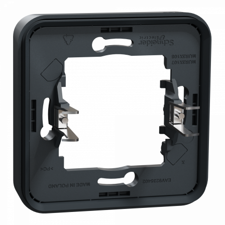 Mureva Styl - Cadre 1 poste à griffes - encastré - IP55 - IK08 - gris