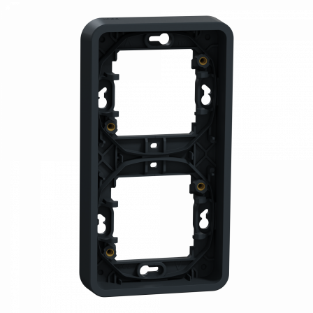 Mureva Styl - Cadre 2 postes vertical - encastré - IP55 - IK08 - gris