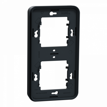 Mureva Styl - Cadre 2 postes vertical - encastré - IP55 - IK08 - gris