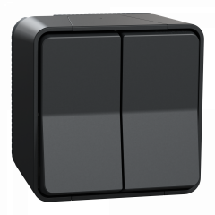 Mureva Styl - Double va et vient - saillie - IP55 - IK08 - connexion auto - gris