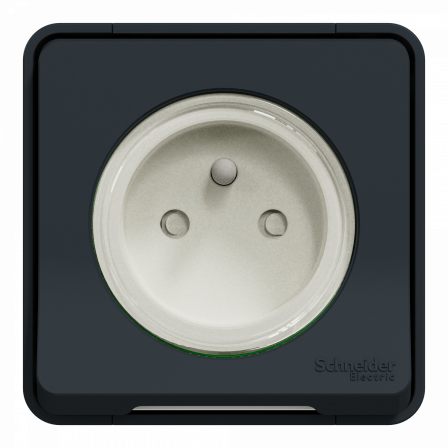 Mureva Styl - Prise courant 2P+T - saillie - IP55 - IK08 - connexion auto - gris