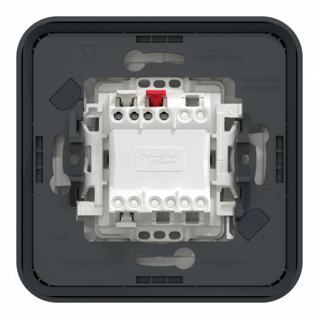 Mureva Styl - Va et vient - complet encastré - IP55 - IK08 connex auto - gris