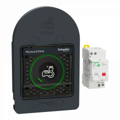 Kit Mureva EVlink - Protection + Prise courant 2P+T renforcée VE IP66 IK08 gris