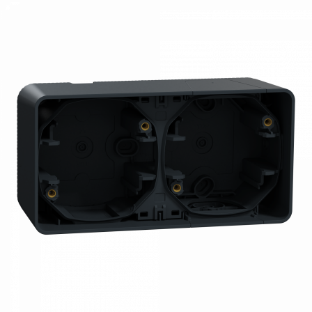 Mureva Styl - Boîte 2 postes horizontale - saillie - IP55 - IK08 - gris