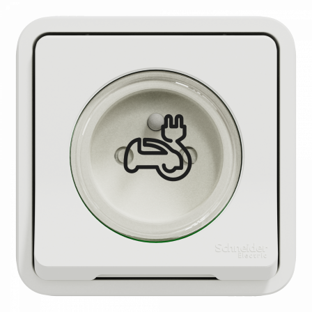 Mureva Styl - Prise courant 2P+T renforcée pour VE - IP55 IK08 -encastre - blanc