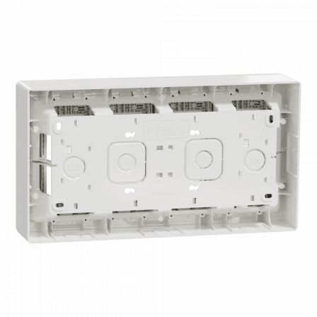 Unica - boîte de concentration saillie complète - 4 col de 4 mod - Blc antibact
