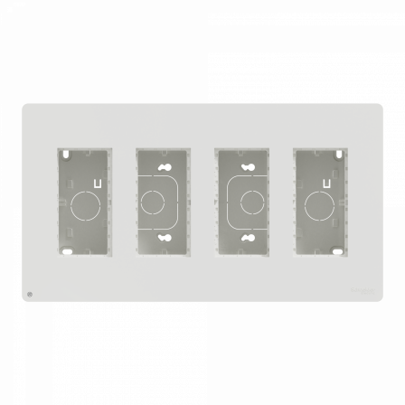 Unica - boîte de concentration saillie complète - 4 col de 4 mod - Blc antibact