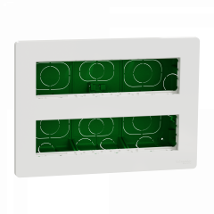 Unica - boîte de concentration encastrée complète - 2 rang de 8 mod - blanc anti