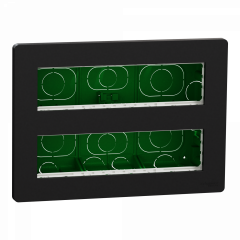 Unica - boîte de concentration encastrée complète - 2 rang de 8 mod - anthracite