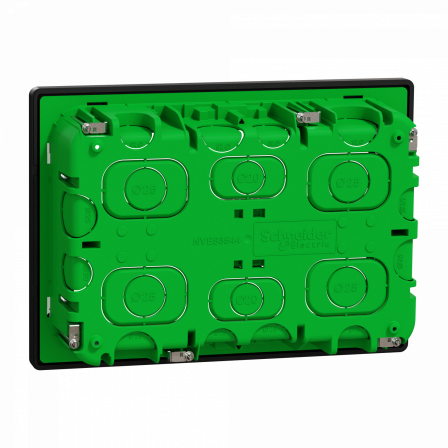 Unica - boîte de concentration encastrée complète - 2 rang de 8 mod - anthracite