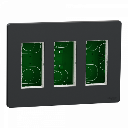 Unica - boîte de concentration encastrée complète - 3 col de 4 mod - Anthracite