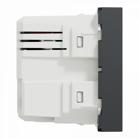 Unica - chargeur USB double - 5Vcc - 2,4A type A+C - 2 modul - anthr - méca seul
