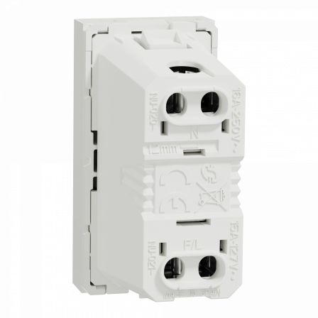 Unica - prise euroamericaine - 2P - 1 mod - Blanc - méca seul