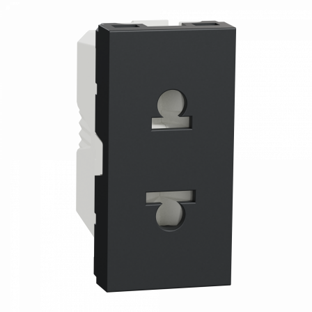 Unica - prise euroamericaine - 2P - 1 mod - Anthracite - méca seul