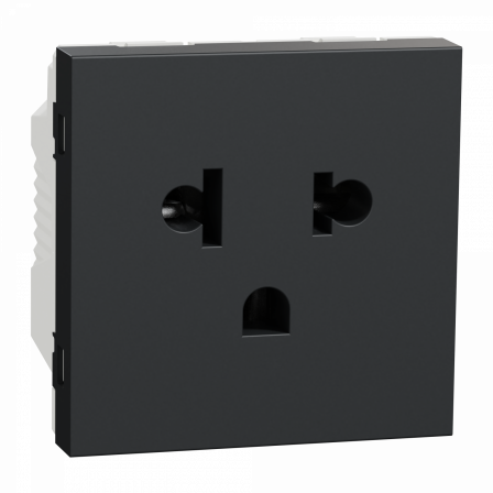 Unica - prise euroamericaine - 2P+T - 2 mod - Anthracite - méca seul