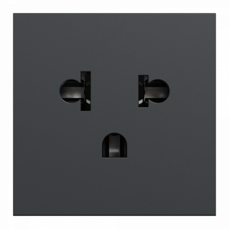 Unica - prise euroamericaine - 2P+T - 2 mod - Anthracite - méca seul