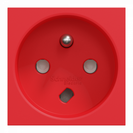 Unica - prise 2P+T - FR - 90° - goul - connex rap - détromp - Rouge - méca seul