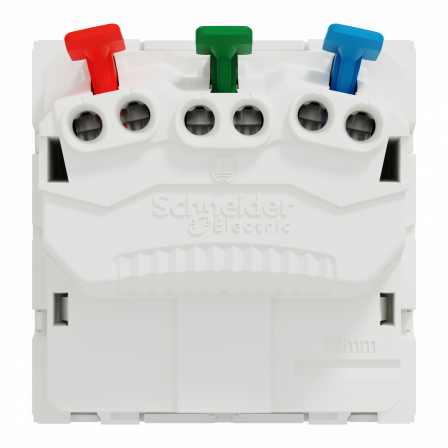 Unica - prise 2P+T - DE - connexion rapide - Blanc antibactérien - méca seul