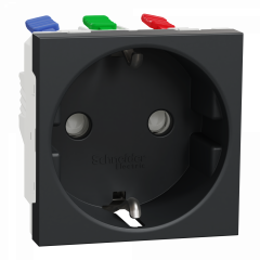 Unica - prise 2P+T - DE - connexion rapide - Anthracite - méca seul