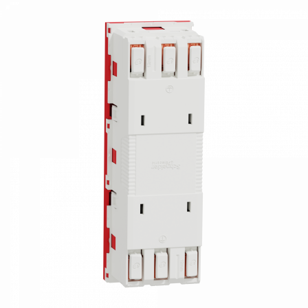 Unica - prise triple 2P+T - FR - 45° - Rouge - méca seul