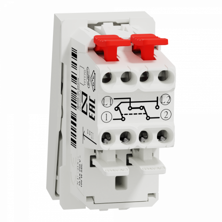 Unica - permutateur - 10A - 250Vca - 1 mod - Blanc antibactérien - méca seul