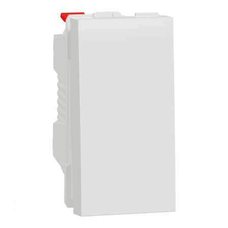 Unica - bouton-poussoir NO - 10A - connex rapid - 1 mod - Blanc anti - méca seul