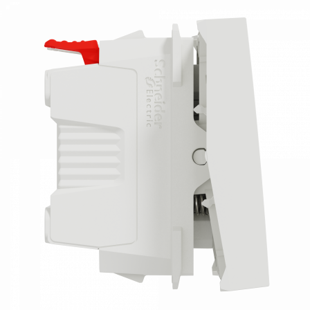 Unica - bouton-poussoir NO - 10A - connex rapid - 2 mod - Blanc anti - méca seul