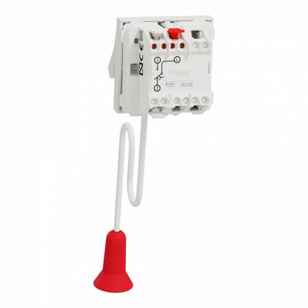 Unica - interrupteur à corde NO/NF - 10A - 2 modules - Blanc antibac - méca seul