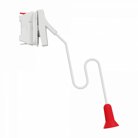 Unica - interrupteur à corde NO/NF - 10A - 2 modules - Blanc antibac - méca seul