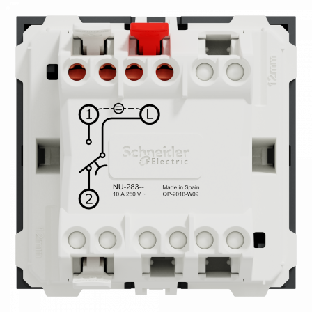 Unica - commande à carte NO/NF - 10A - 2 modules - Anthracite - mécanisme seul