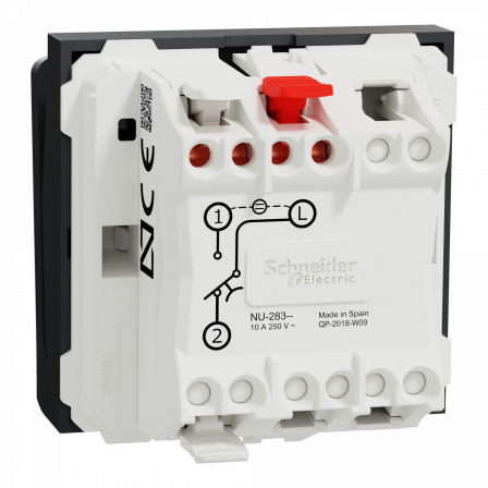 Unica - commande à carte NO/NF - 10A - 2 modules - Anthracite - mécanisme seul