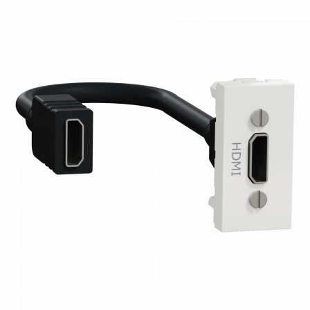 Unica - prise HDMI préconnectorisée - 1 mod - Blanc - méca seul