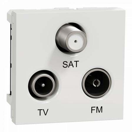 Unica - prise TV + FM + SAT - 2 mod - Blanc - méca seul